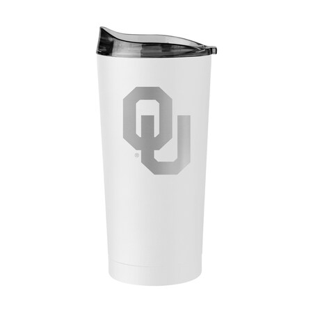 Logo Brands Oklahoma 20oz Etch White Powder Coat Tumbler 192-S20PT-WHT-9